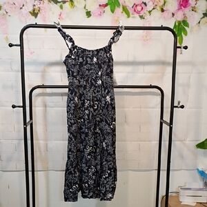 Floral Black and White Maxi Dress